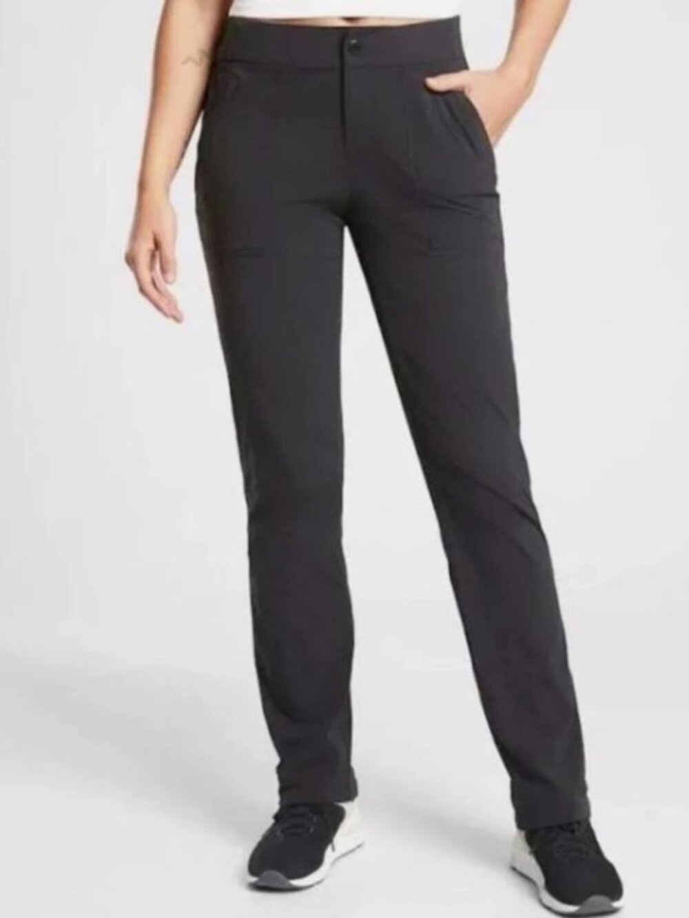 Athleta Black Trekkie Hiking Straight Leg Pants, Size 2